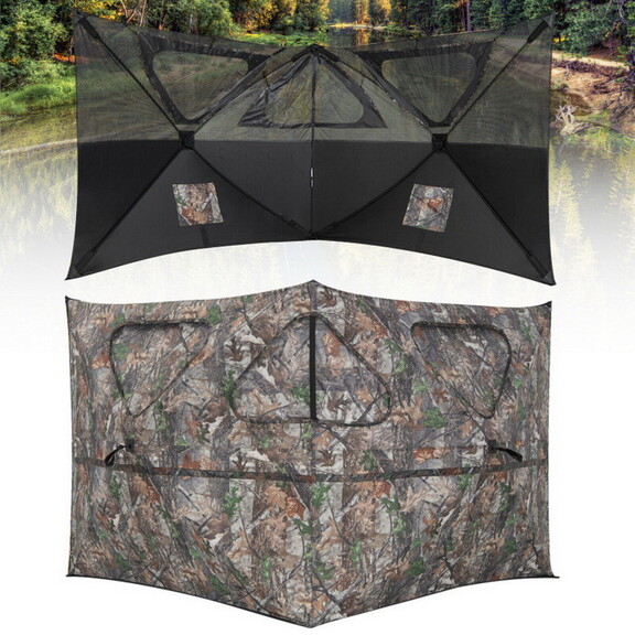 Costway 31674925 2 Panel Hunting Ground Blind Pop ...