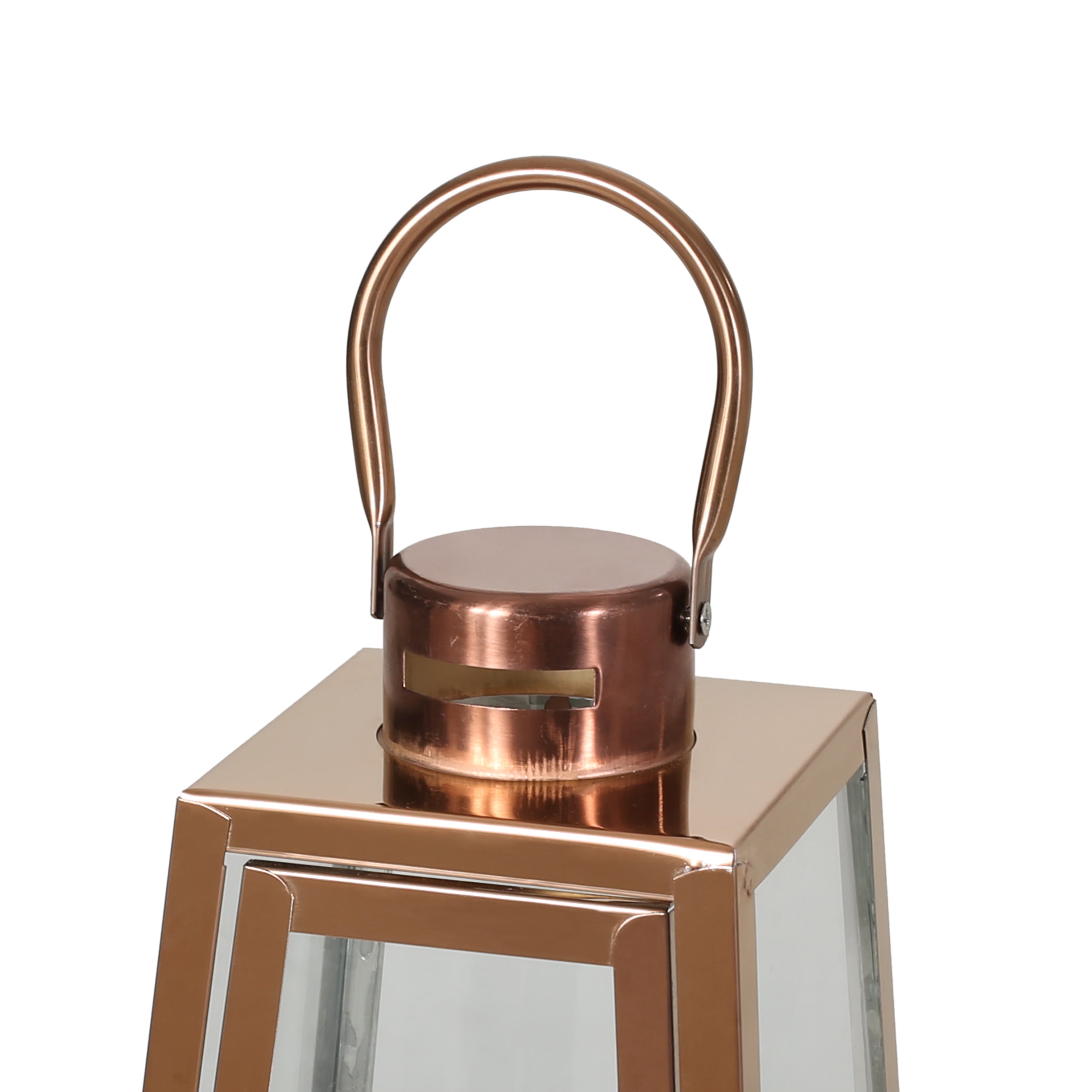 Peregrine Outdoor Stainless Steel Lantern Set， Rose Gold