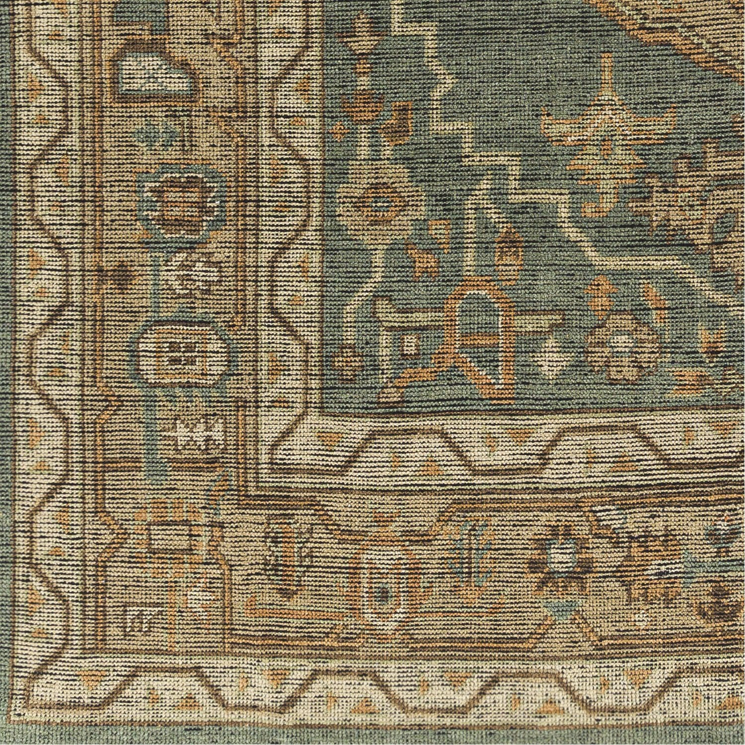 Reign Hand Knotted Rug in Dark Green, Khaki, Tan, Dark Brown, Camel