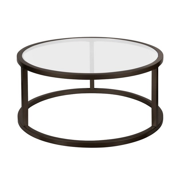 Metal Round Pedastal Coffee Table In Brown Henn amp hart