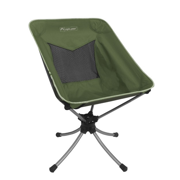 Lightspeed Outdoors Short Swivel Camp Chair Outside Seating Green