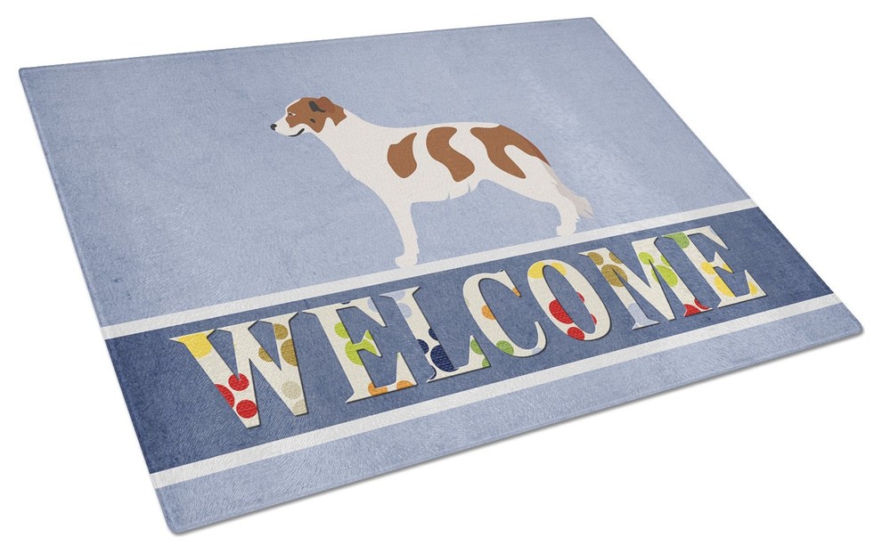 Aidi Atlas Mountain Dog Glass Cutting Board  Large   Contemporary   Cutting Boards   by the store  Houzz