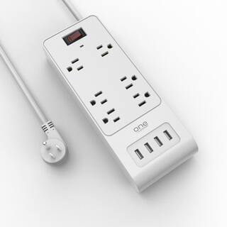 ProMounts 6 Outlet and 4 USB Surge Protector Power Strip with Flat Plug and 6 Ft. Cable ETL Certified PSS641