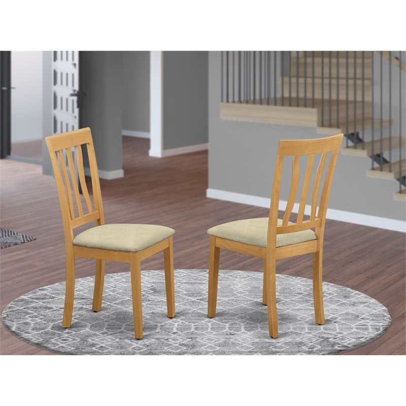 East West Furniture Antique 39 quotWood Dining Chair with Cushion in Oak (Set of 2)   Transitional   Dining Chairs   by Morning Design Group  Inc  Houzz