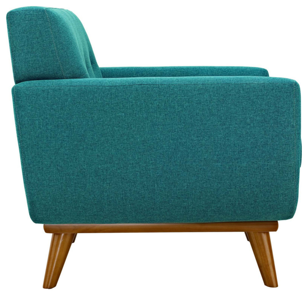 Maeve Teal Upholstered Fabric Armchair   Midcentury   Armchairs And Accent Chairs   by V.S.D Furniture  Houzz