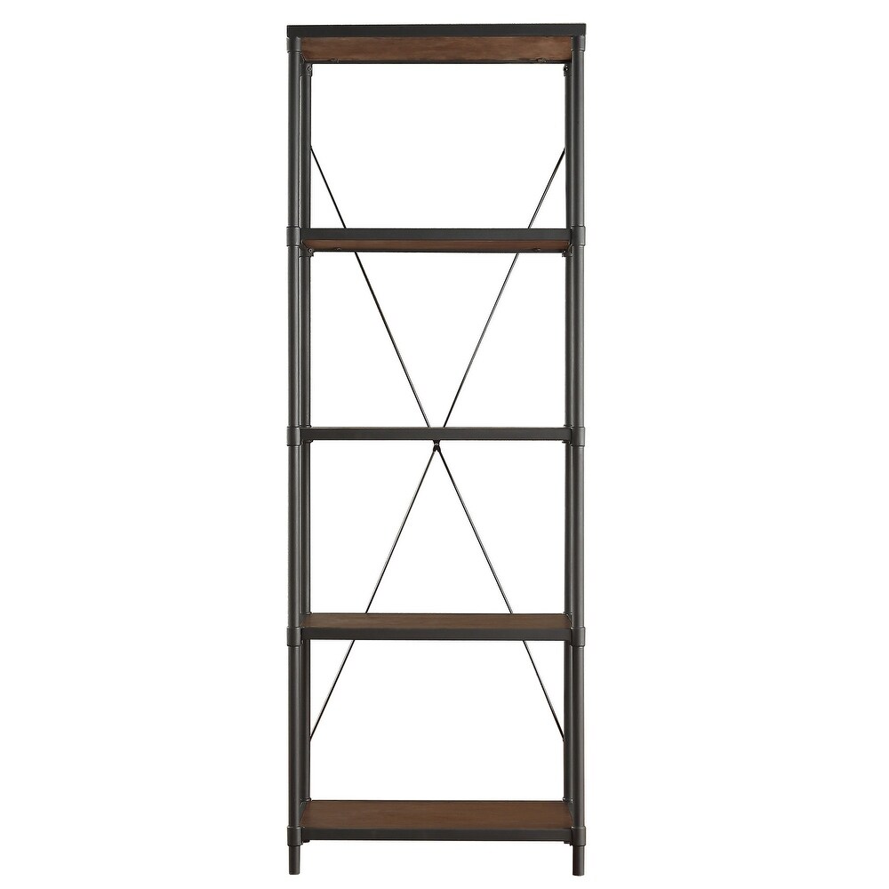Harrison Industrial Rustic Pipe Frame Shelf Media Tower by iNSPIRE Q Classic