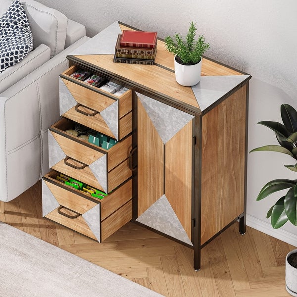 Wooden Storage Cabinet with Metal Legs