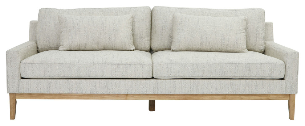 Wood  3 seater Bolstered Sofa  Beige Kd   Transitional   Sofas   by Kolibri Decor  Houzz