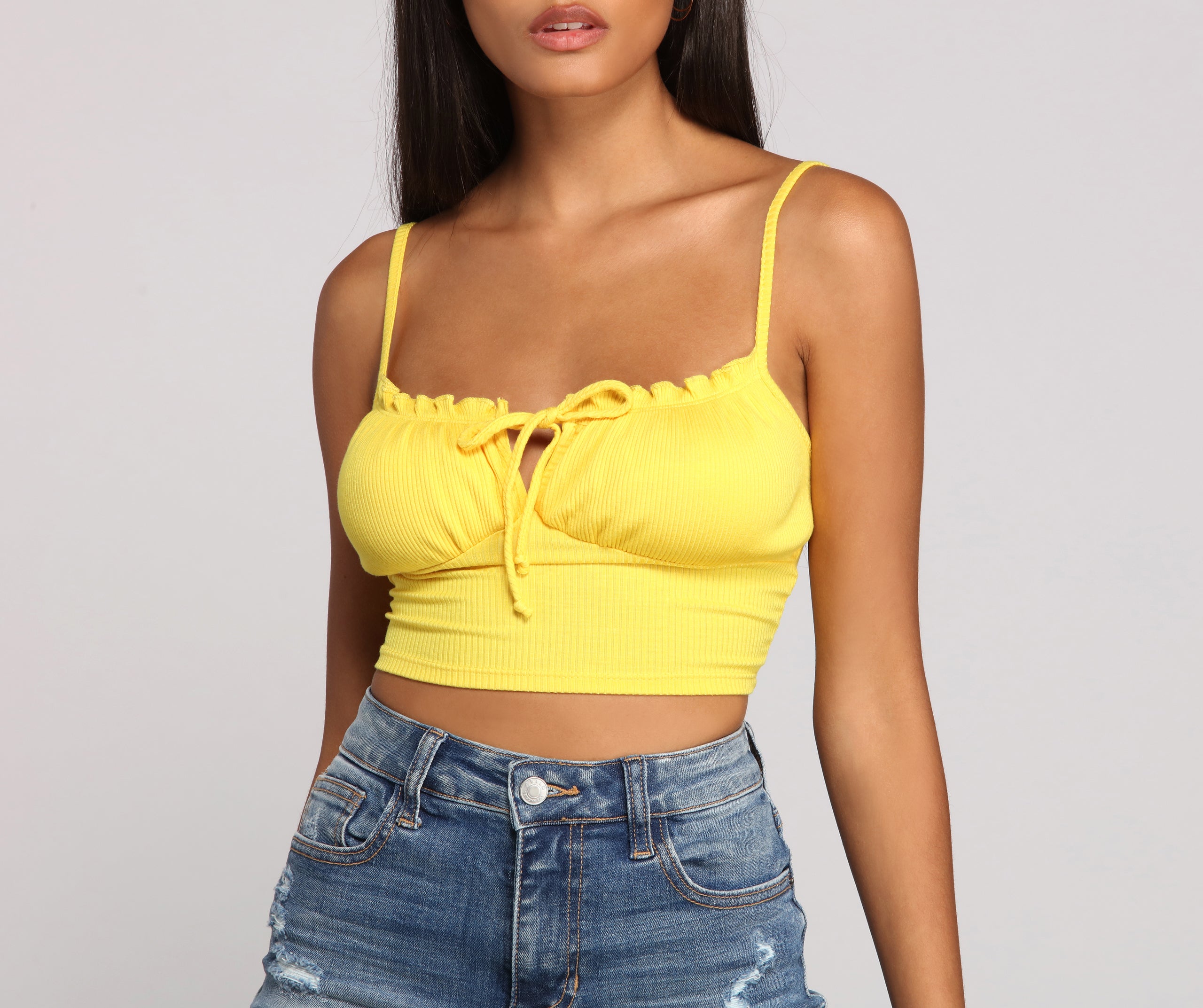 Ruched And Ready Drawstring Crop Top