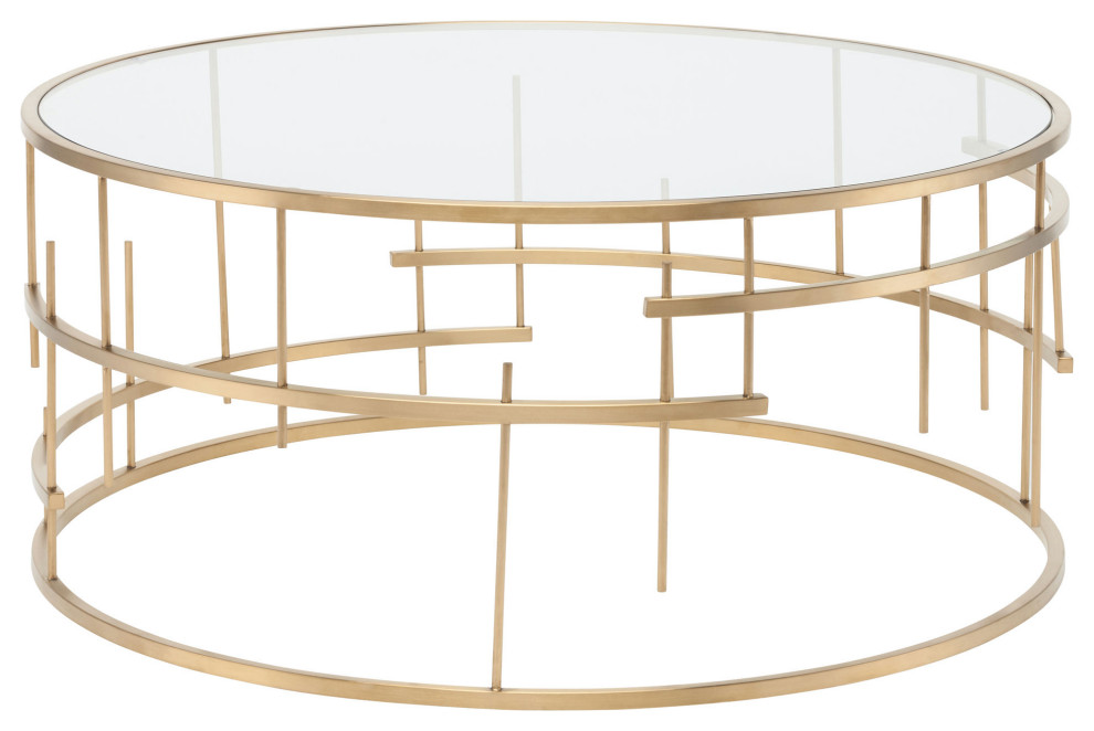 Tiffany Gold Metal Coffee Table   Coffee Tables   by Nuevo  Houzz