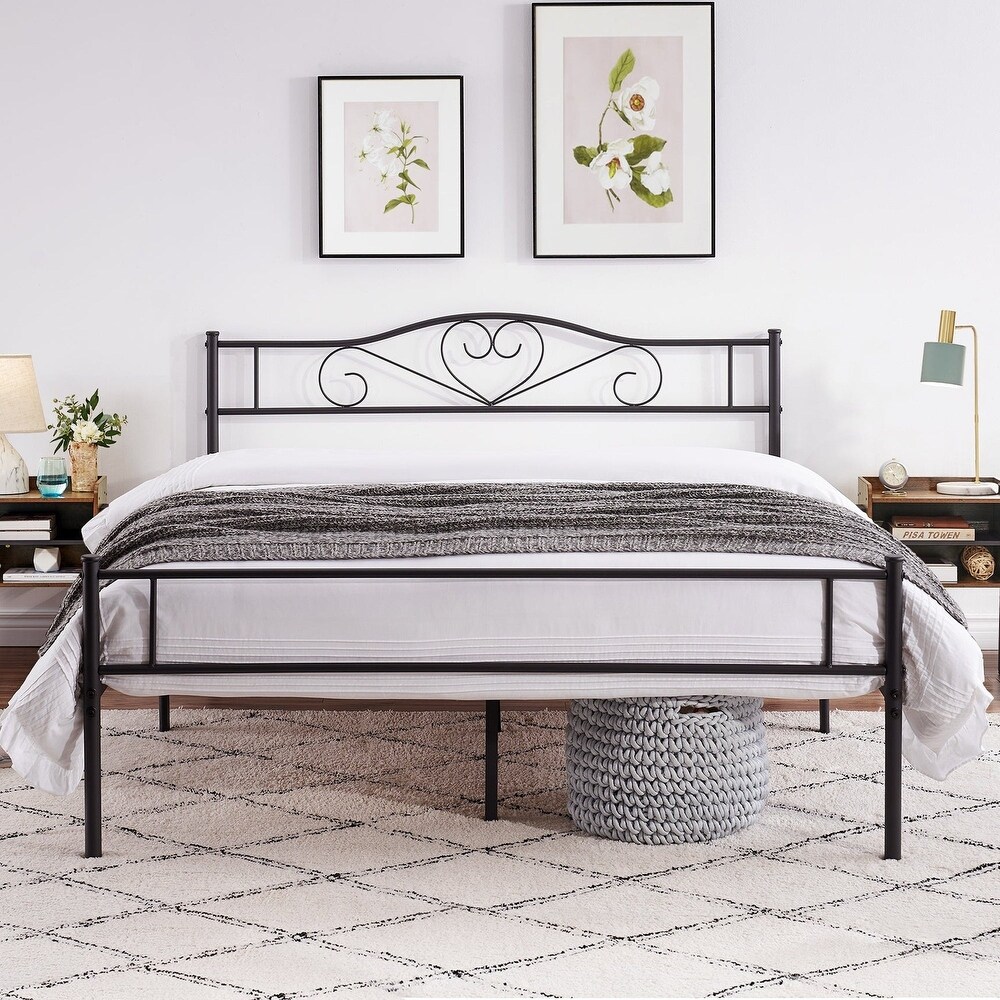 VECELO Platform Bed Frame with Headboard Twin/Full/Queen Size Bed Frame