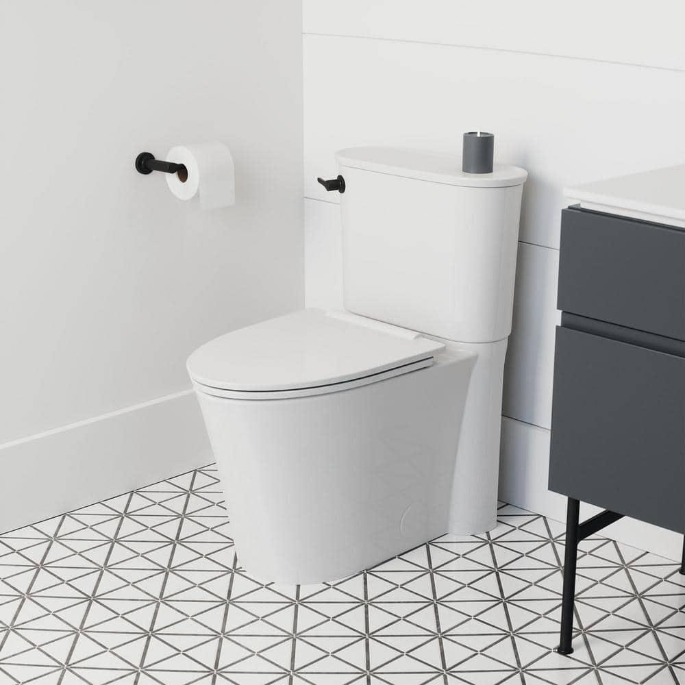 American Standard Studio S Right Height 2piece 128 GPF Single Flush Elongated Toilet with Left Hand Trip Lever in White Seat Included