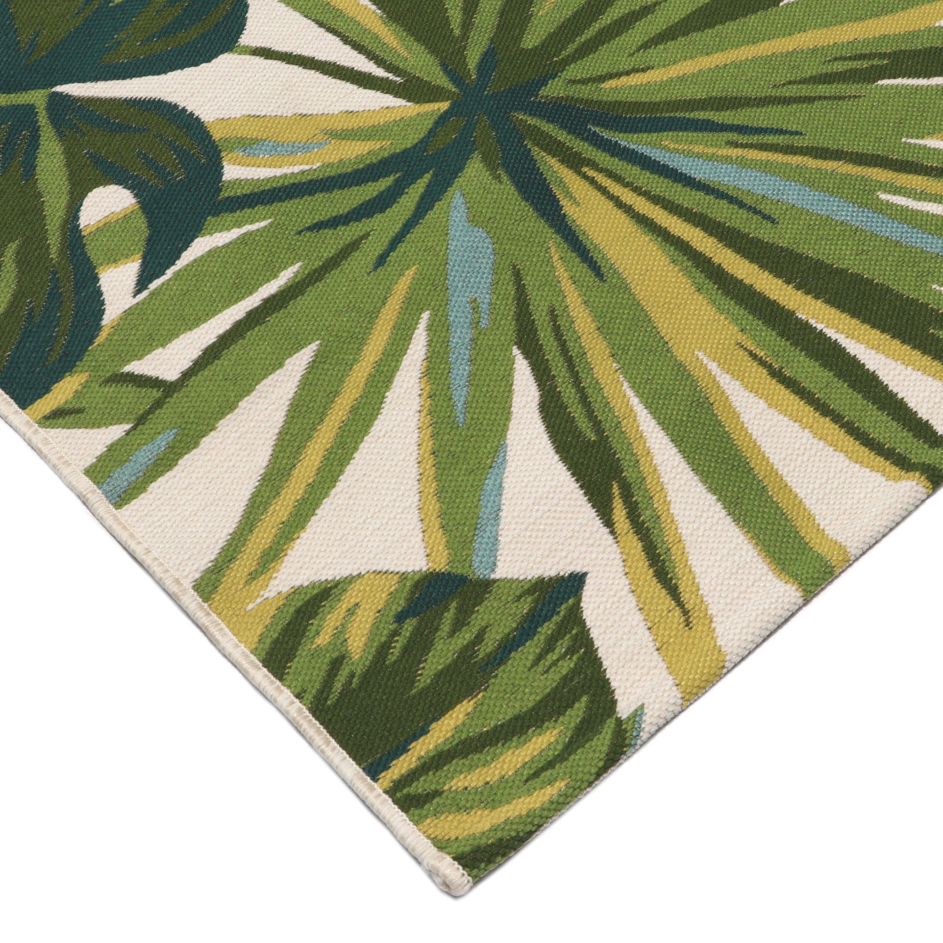 Better Homes & Gardens Green Palm Leaf Woven Outdoor Rug , 7'x 10'