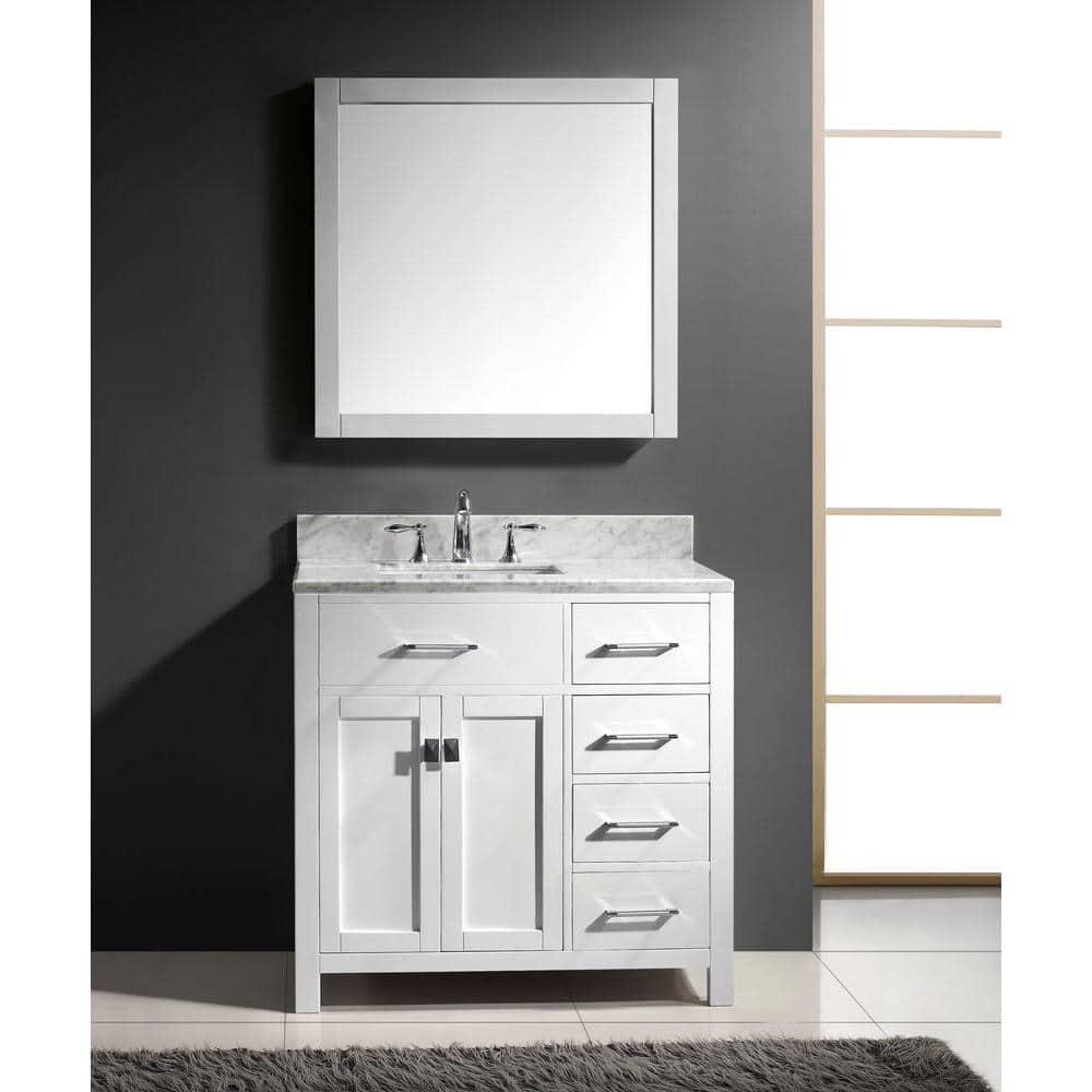 Virtu USA Caroline Parkway 36 in W Bath Vanity Cabinet Only in White