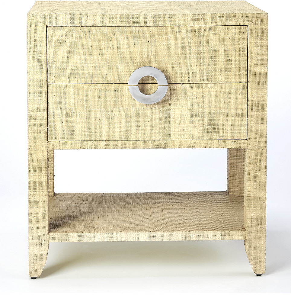 Amelle Raffia End Table   Transitional   Side Tables And End Tables   by HedgeApple  Houzz