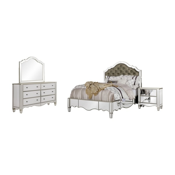 Furniture of America Bann 3-piece Bed with Nightstand and Dresser Set - - 30374720