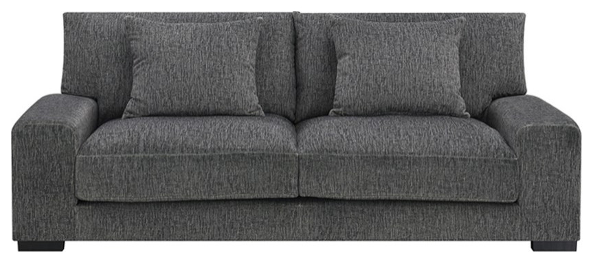 Porter Designs Big Chill Soft Microfiber Sofa   Gray   Transitional   Sofas   by Homesquare  Houzz