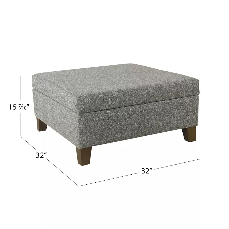 HomePop Luxury Square Storage Ottoman