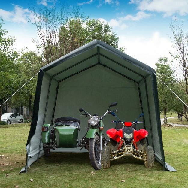 Costway 10 x27 x10 x27 Patio Tent Carport Storage Shelter Shed Car Canopy Heavy Duty Green