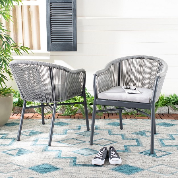 Nicolo Rope Chair set Of 2 Grey Safavieh