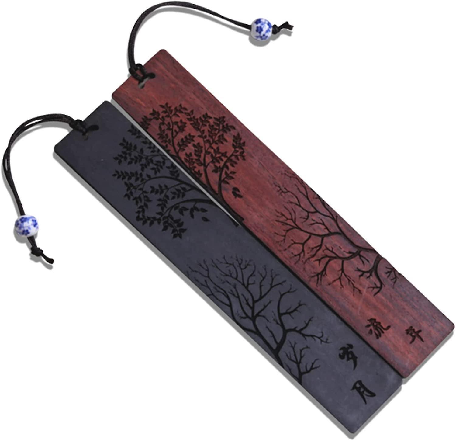 4 Pieces Decorative Bookmarks Chinese Style Carving Timeless Wooden Bookmark Handmade Wooden Bookmar