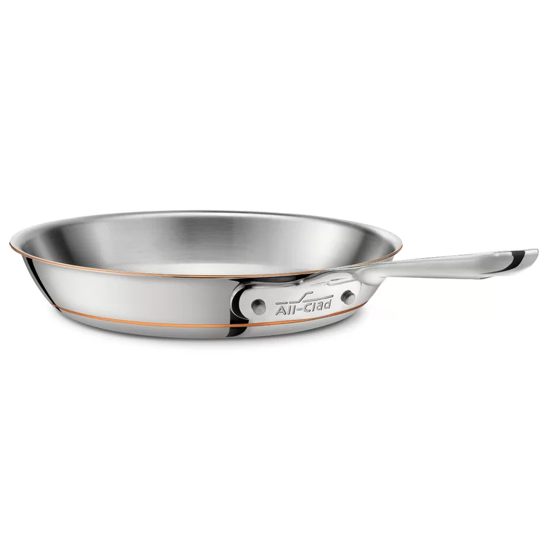 All-Clad 6110 SS Copper Core 5-Ply Bonded Dishwasher Safe Fry Pan/Cookware， 10-Inch， Stainless-Steel