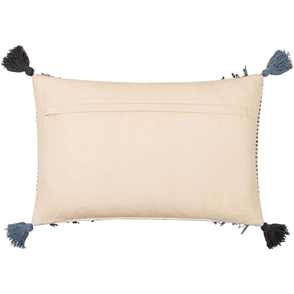 Vintone Bohemian Geometric Throw Pillow with Tassel and Fringe Details