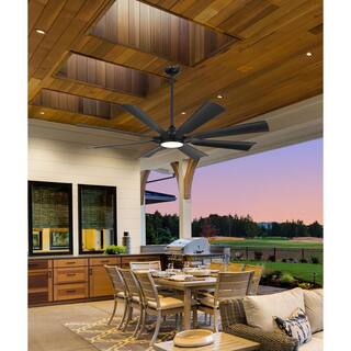 MINKA-AIRE Future 65 in. LED Indoor Outdoor Coal Black Ceiling Fan with Remote F756L-CL