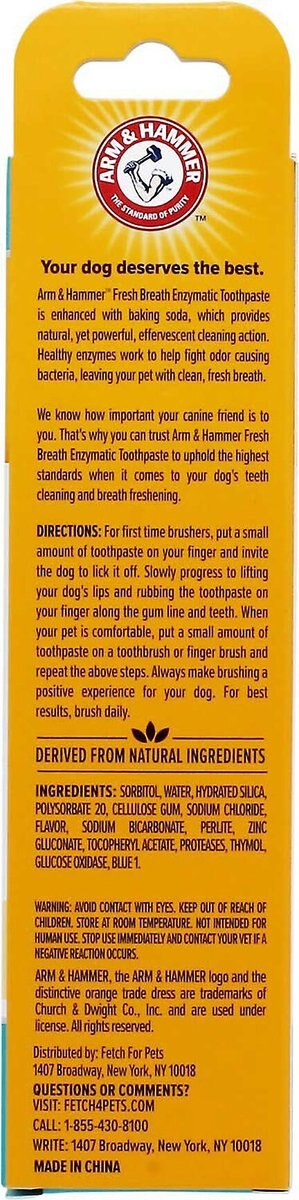 Arm and Hammer Fresh Breath Vanilla-Ginger Flavored Enzymatic Dog Toothpaste