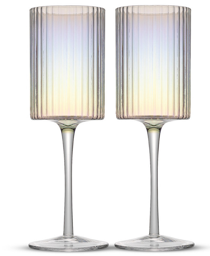 JoyJolt Christian Siriano Chroma Iridescent White Wine Glasses