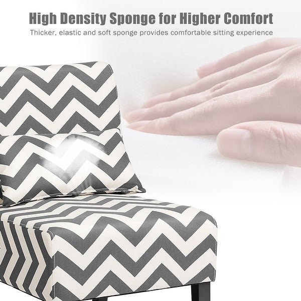 Costway Armless Accent Leisure Chair with Lumbar Pillow - 28''x21''x32''(LxWxH)