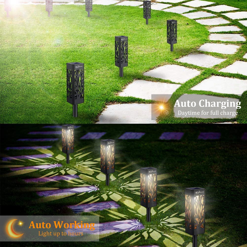 (8 Pack) Solar Lights Outdoor Solar Pathway Lights Decorative Solar Garden Lights Waterproof Solar Powered Led Landscape Lighting for Path Lawn Patio Yard Walkway