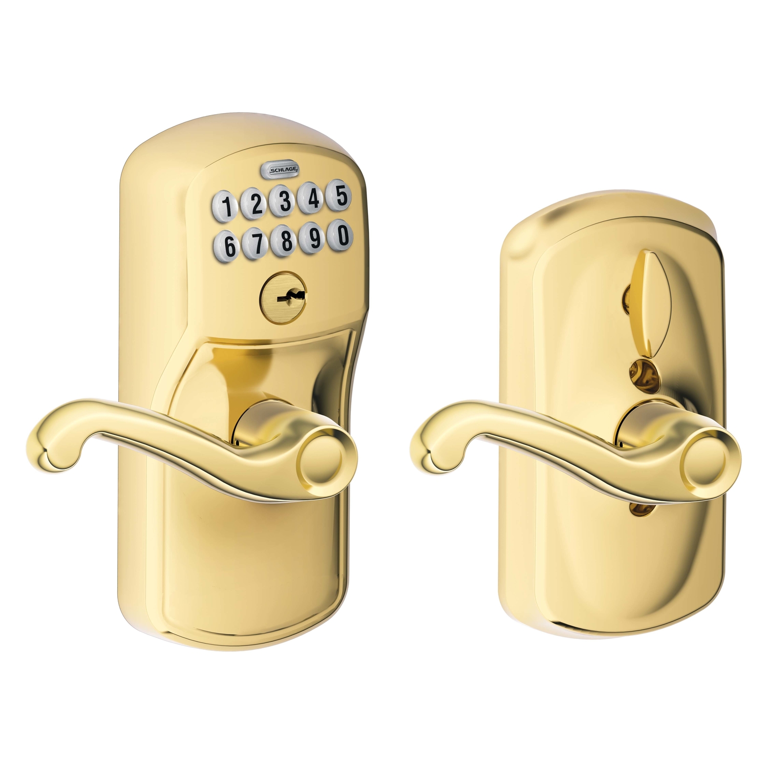 Schlage Bright Brass Steel Electronic Keypad Entry Lock