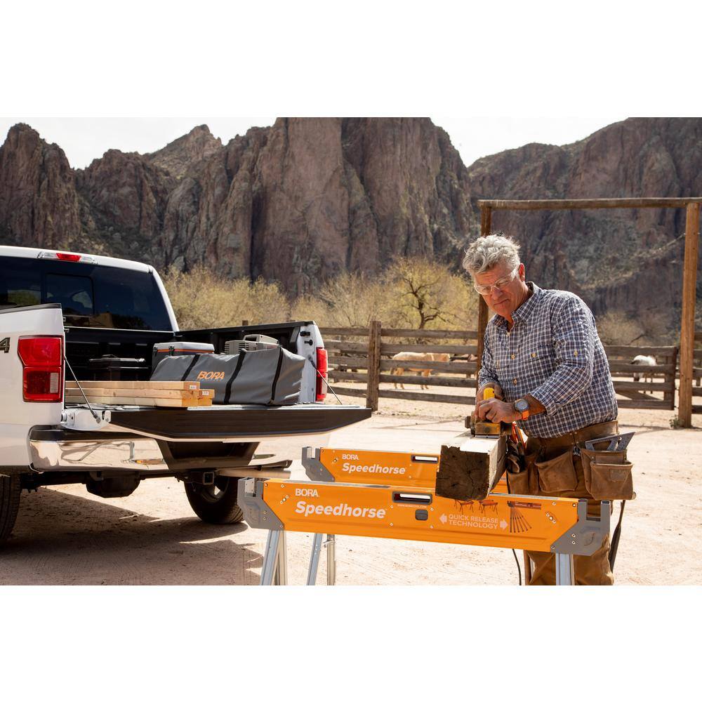 BORA 30 in. to 36 in. H Steel Speed Horse XT Adjustable Height Sawhorse with Auto Release Legs PM-4550