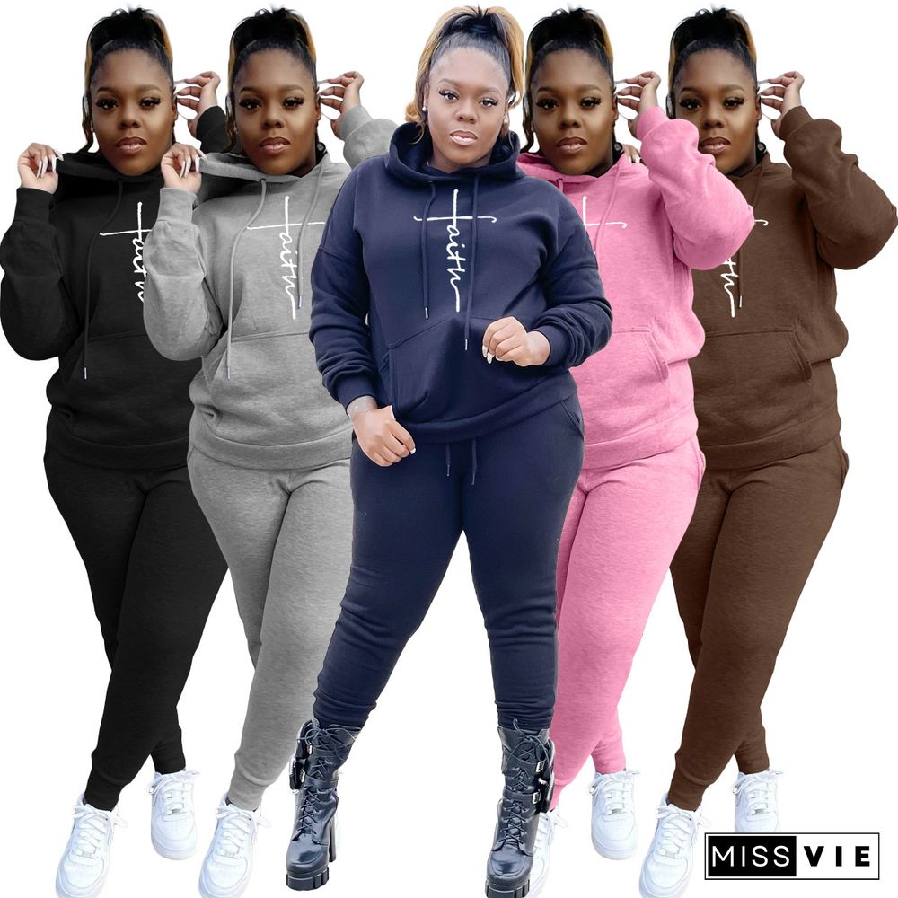 Plus Size Hoodies Sweatshirt Pants Tracksuit