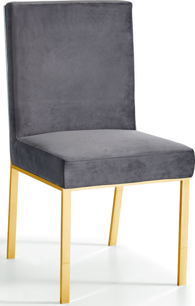 The Weaver Dining Chair  Velvet  Set of 2   Contemporary   Dining Chairs   by Meridian Furniture  Houzz