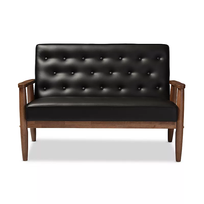 Baxton Studio Sorrento Mid-Century Modern Loveseat