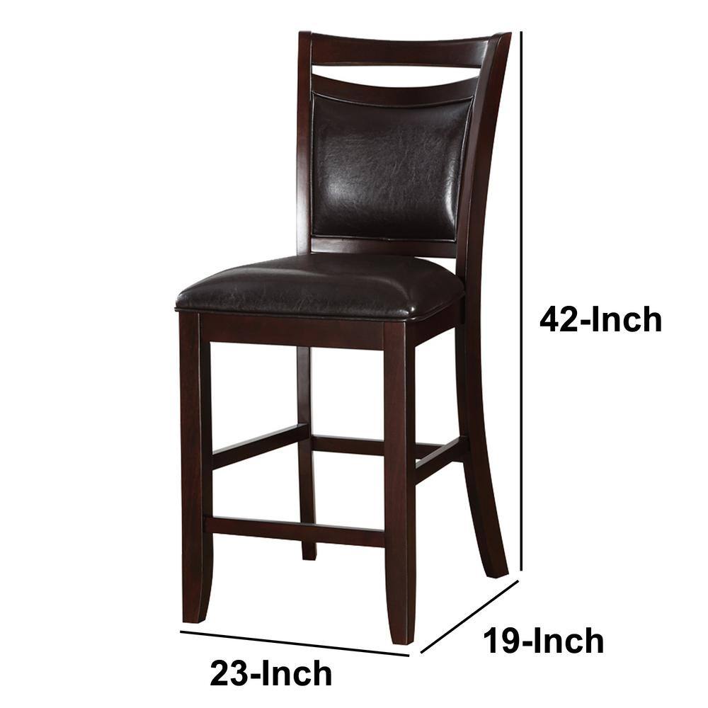 Benjara Classic 24 in. Brown and Black Wooden Armless High Chair (Set of 2) BM166597