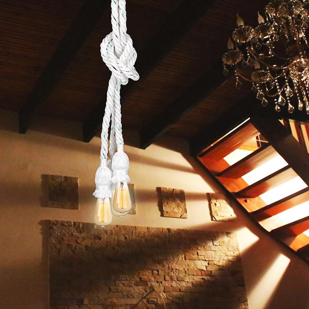 Village Style Nylon Rope Chandelier Pendant Lamp Home Decorative Light 85-260V1m 3 Heads