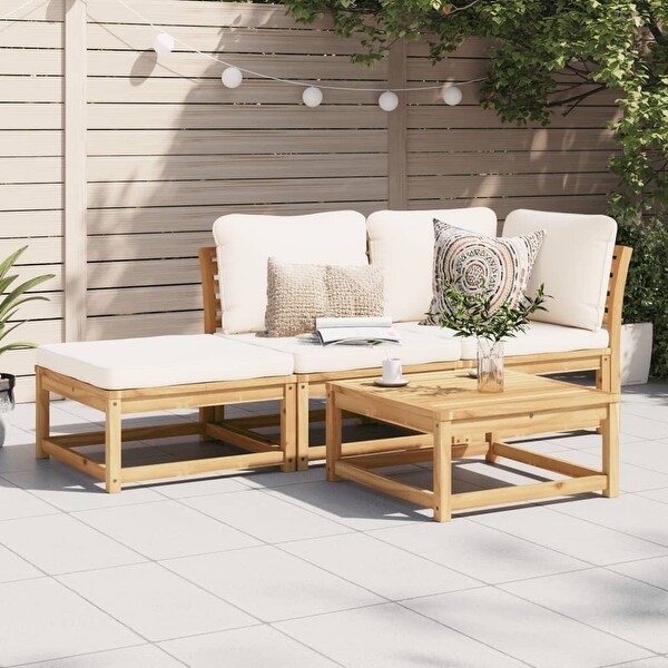 vidaXL Patio Sofa with Cushions 2Seater Outdoor Loveseat Solid Wood Acacia