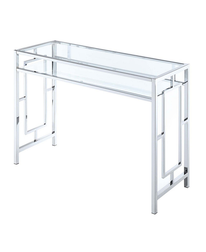 Convenience Concepts Town Square Chrome Desk With Shelf