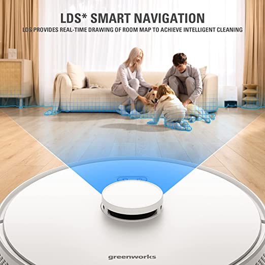 Self-Cleaning Smart App Controlled Robot Vacuum | Greenworks Tools