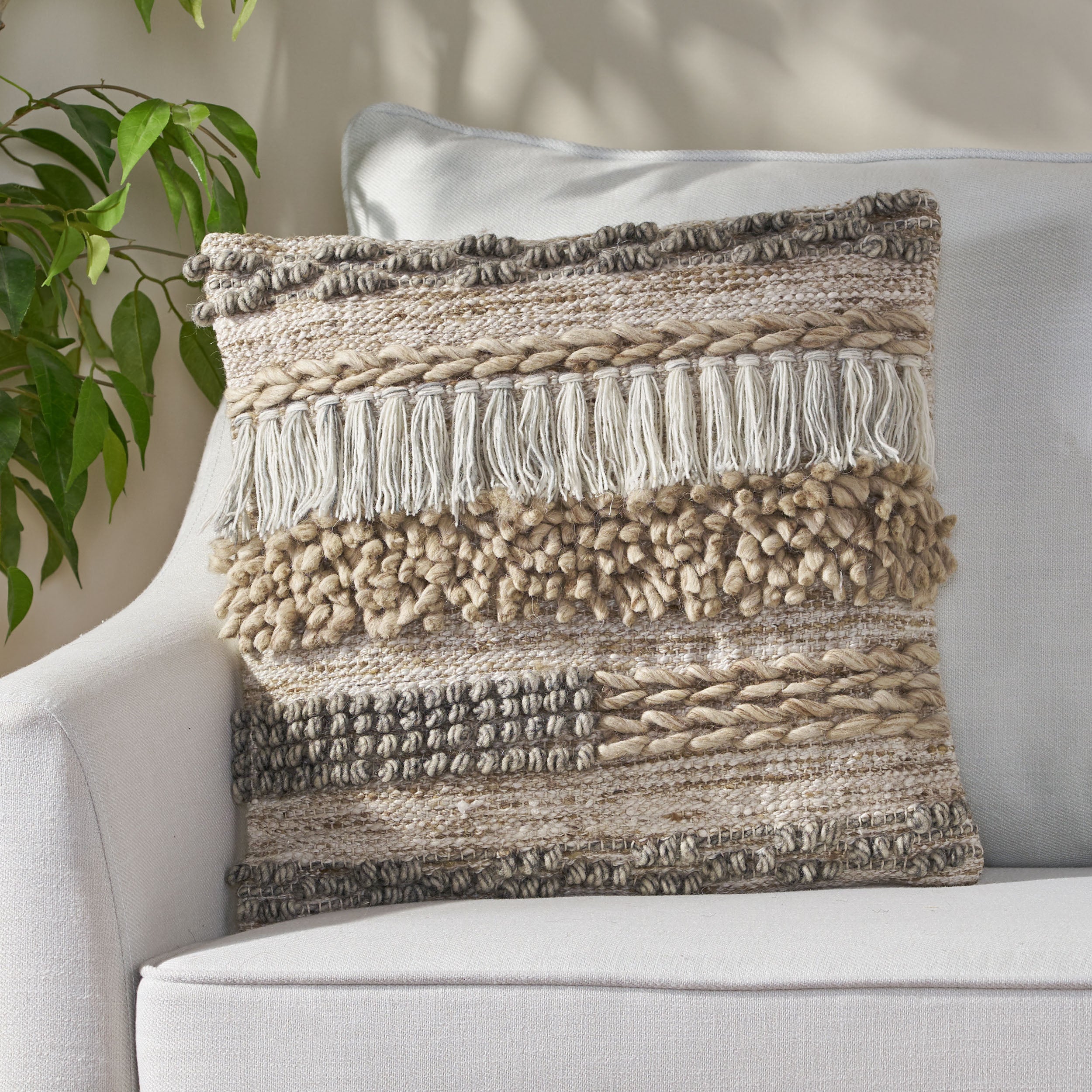 Aldric Hand-Loomed Boho Throw Pillow