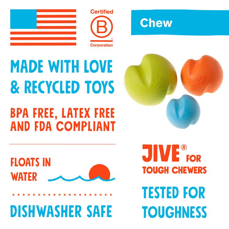 JIVE DOG CHEW BALL AQUA