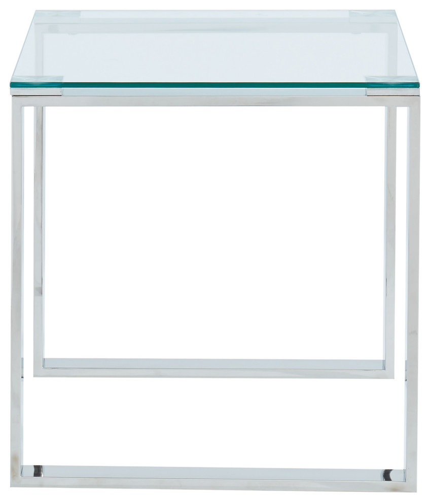 Stainless Steel and Glass Accent Table   Contemporary   Side Tables And End Tables   by HedgeApple  Houzz