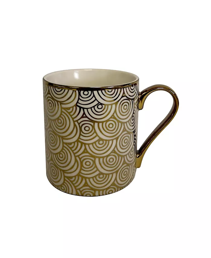 Certified International Mosaic 6-Pc. Gold Plated Mugs