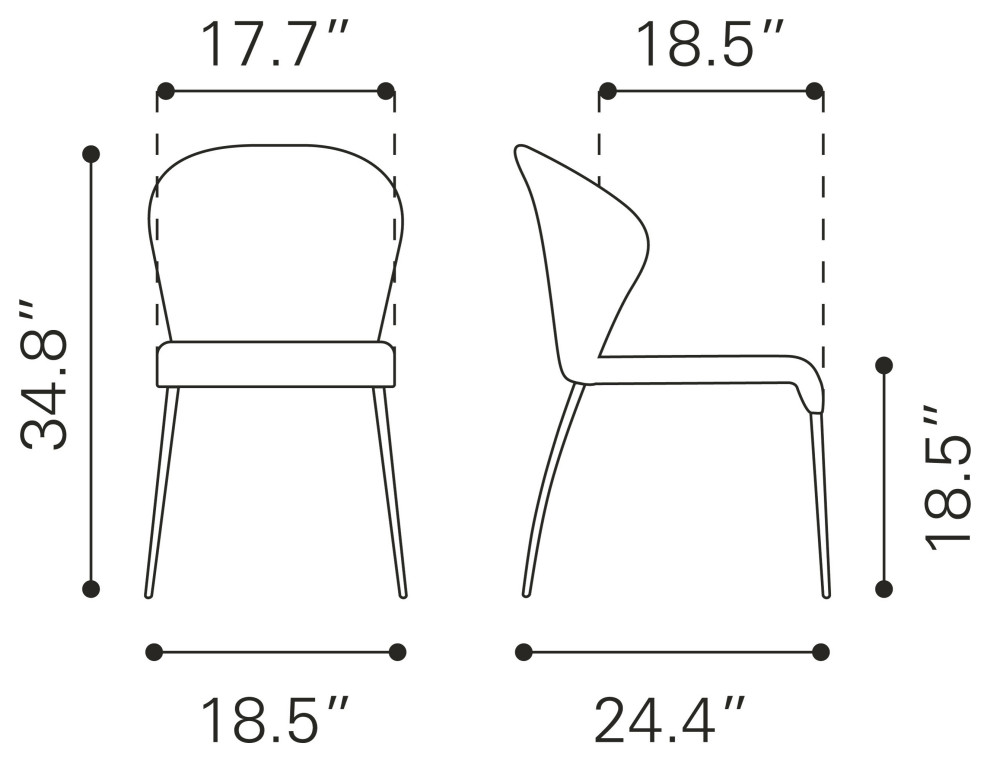 Oulu Dining Chair  Set of 4   Midcentury   Dining Chairs   by Zuo Modern Contemporary  Houzz