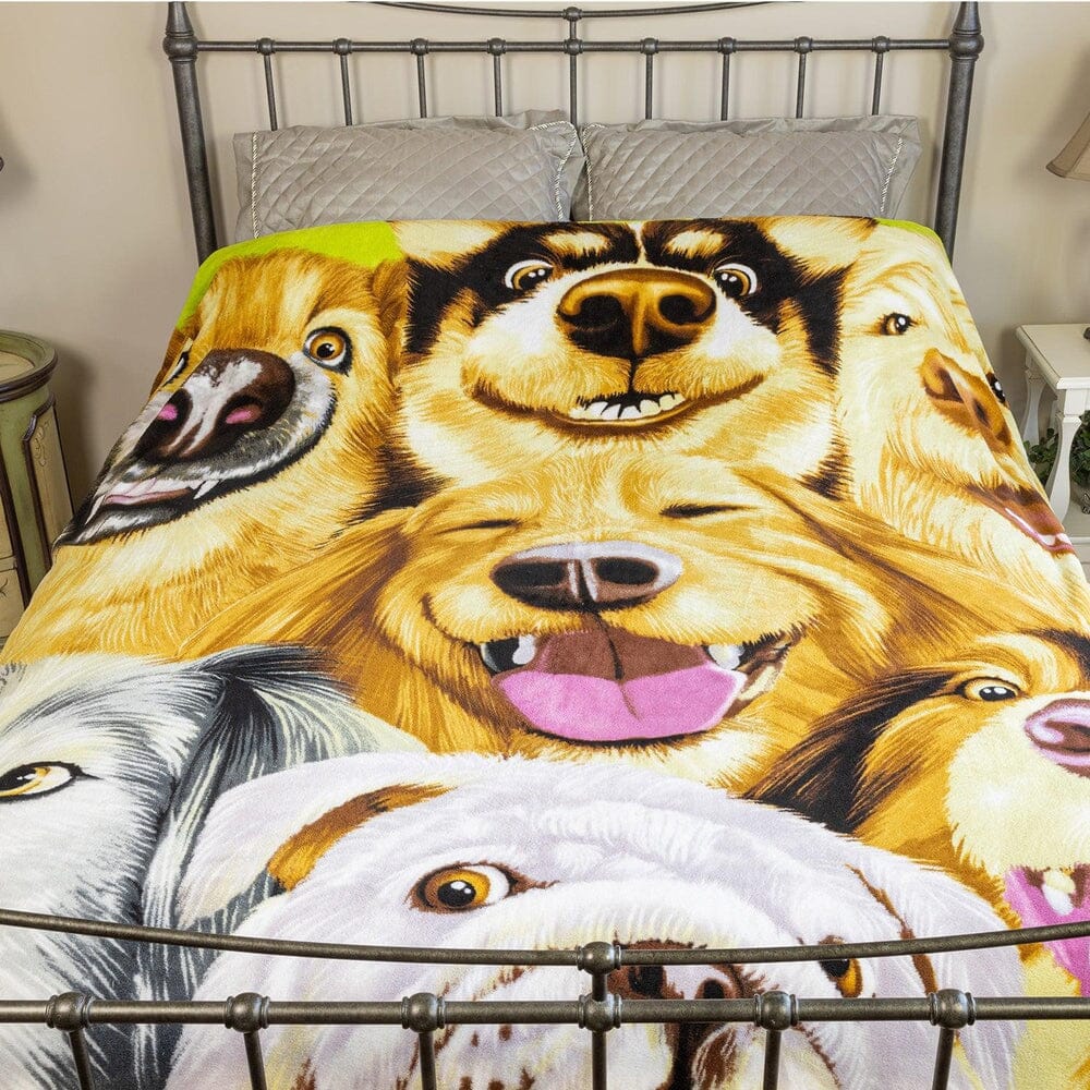 Dogs Selfie Super Soft Full/Queen Size Plush Fleece Blanket