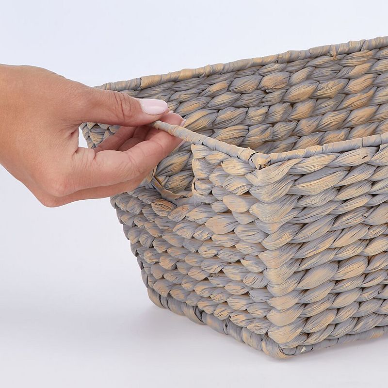 mDesign 12 x 9 x 6 Natural Hyacinth Stackable Pantry Bin Basket - 4 Pack