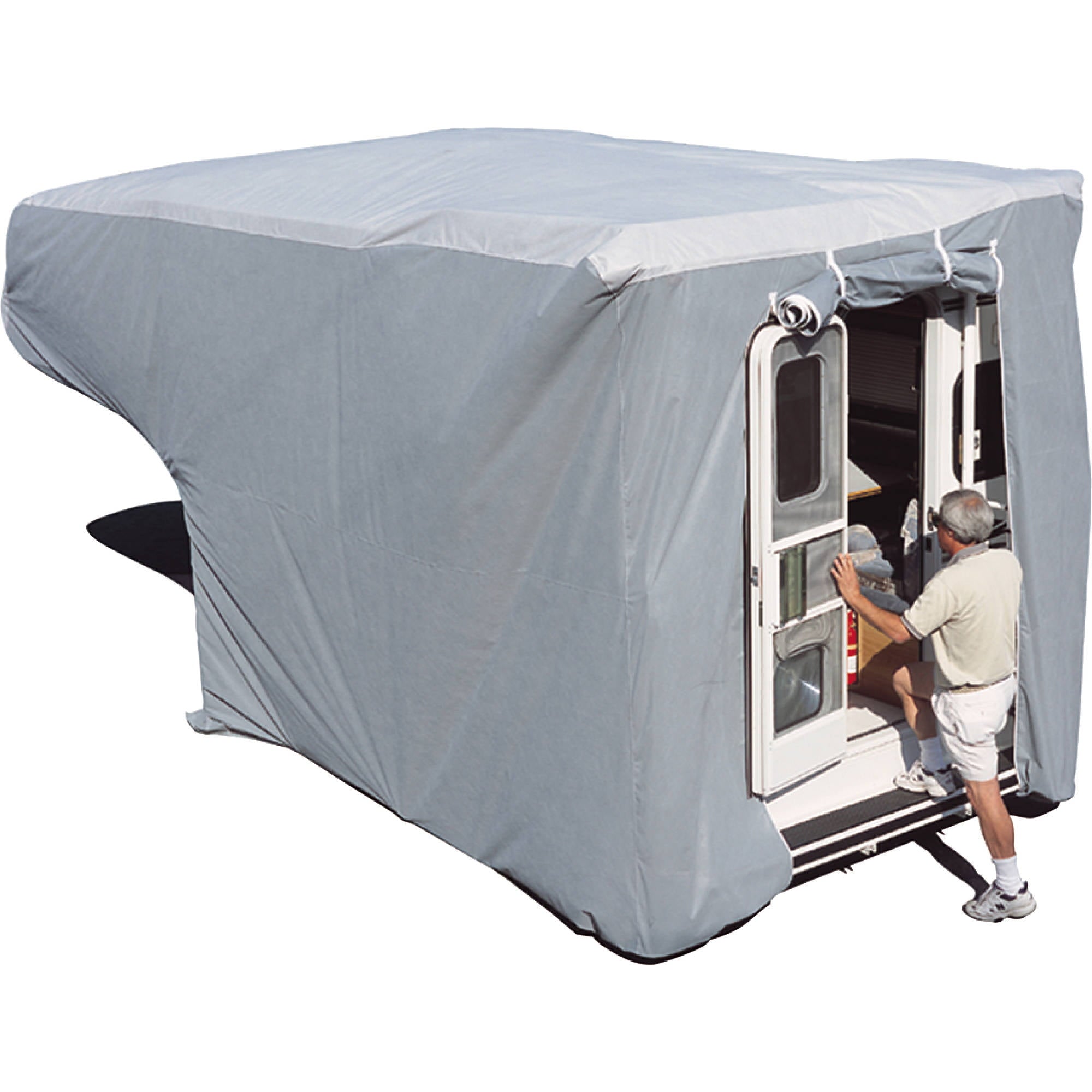 ADCO Truck Camper Cover， Grey SFS AquaShed Top/Grey Polypropylene Sides